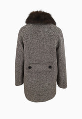 LIU-JO CAPPOTTO COLLO PELO BROWN