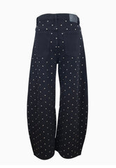 PINKO EMMA EGG JEANS FULL STRASS DENIM BLACK