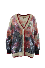 MAXI CARDIGAN CHINE FLOWERS DEGRADE