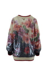 MAXI CARDIGAN CHINE FLOWERS DEGRADE