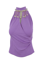 RUSPANE TOP JERSEY CREPE