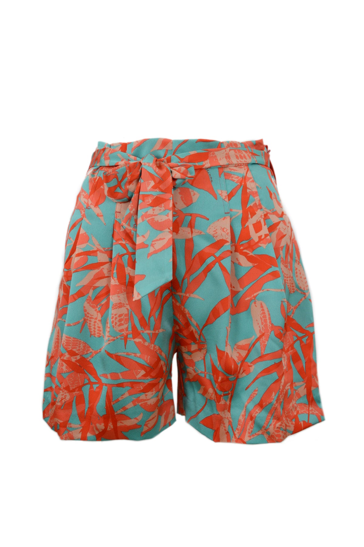 GREEN MODERN FOLIAGE SHORTS