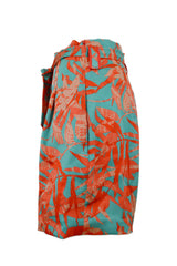GREEN MODERN FOLIAGE SHORTS