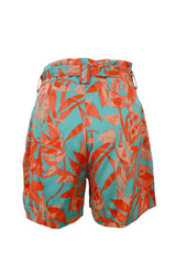 GREEN MODERN FOLIAGE SHORTS