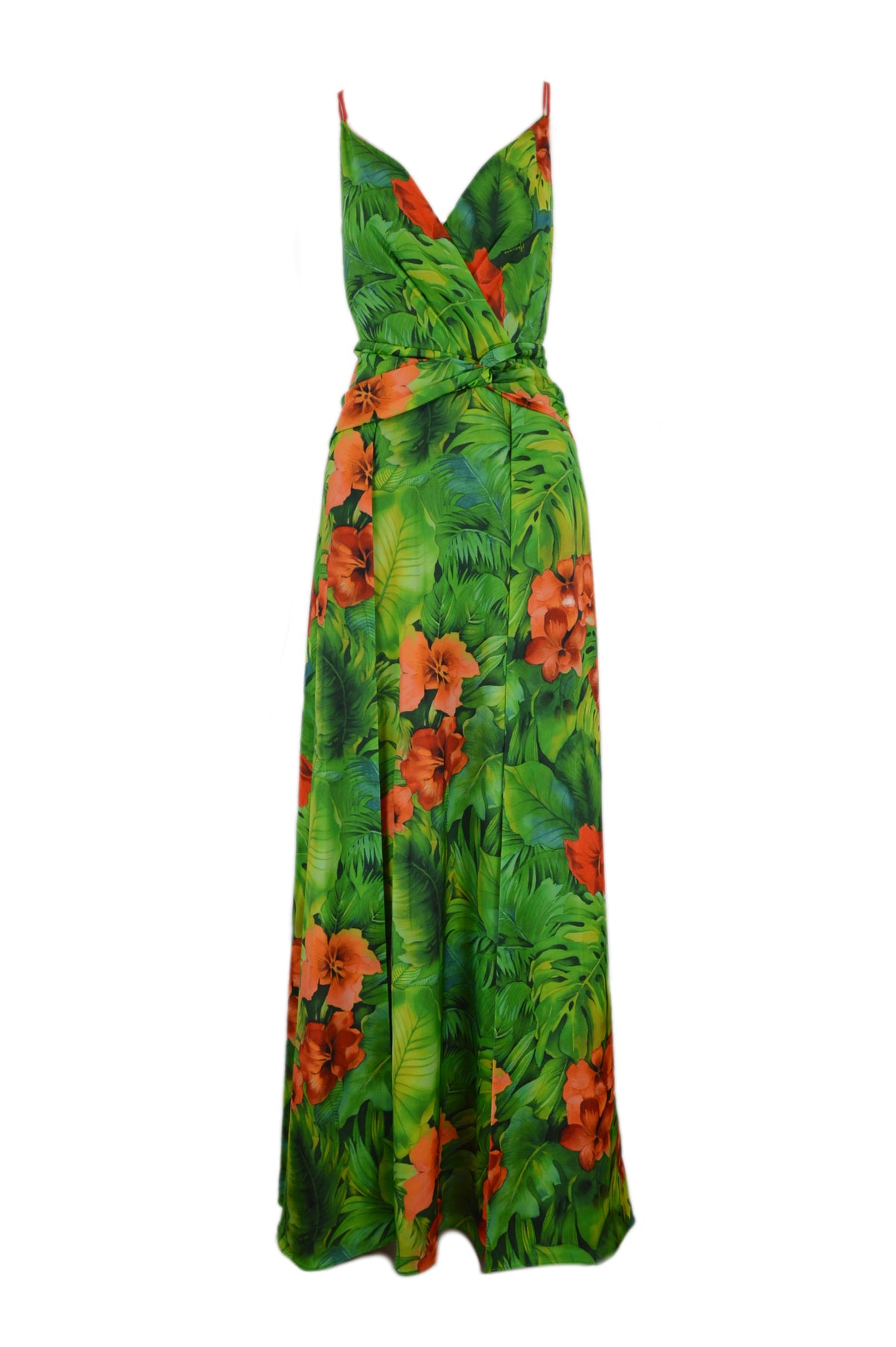 TROPICAL WATERCOLOR LONG DRESS