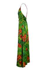 TROPICAL WATERCOLOR LONG DRESS