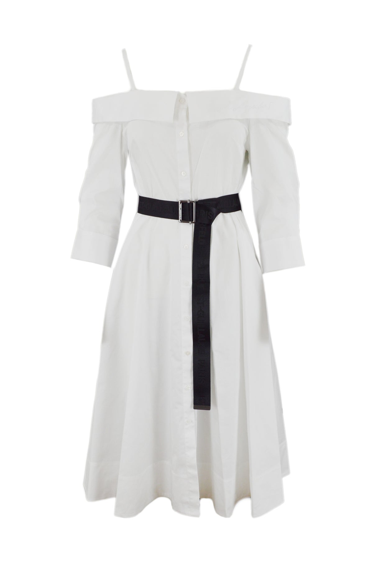 COLD SHOULDER SHIRT DRESS