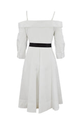 COLD SHOULDER SHIRT DRESS