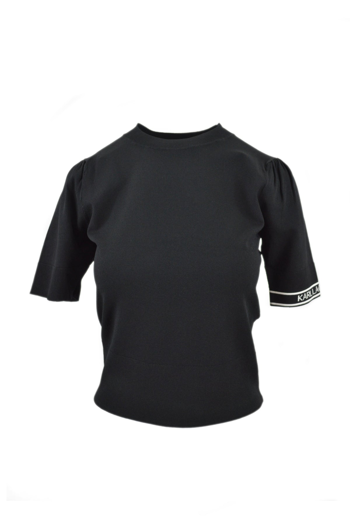 S/SLV PUFF SWEATER WITH LOGO