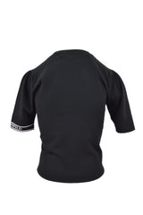 S/SLV PUFF SWEATER WITH LOGO