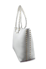 STUDS ROSE SHOPPER BAG BOT PELLE
