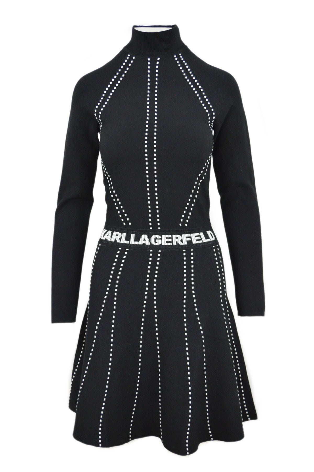 CONTRAST STITCH KNIT DRESS