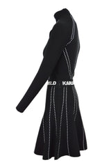 CONTRAST STITCH KNIT DRESS
