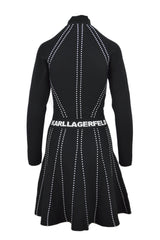 CONTRAST STITCH KNIT DRESS