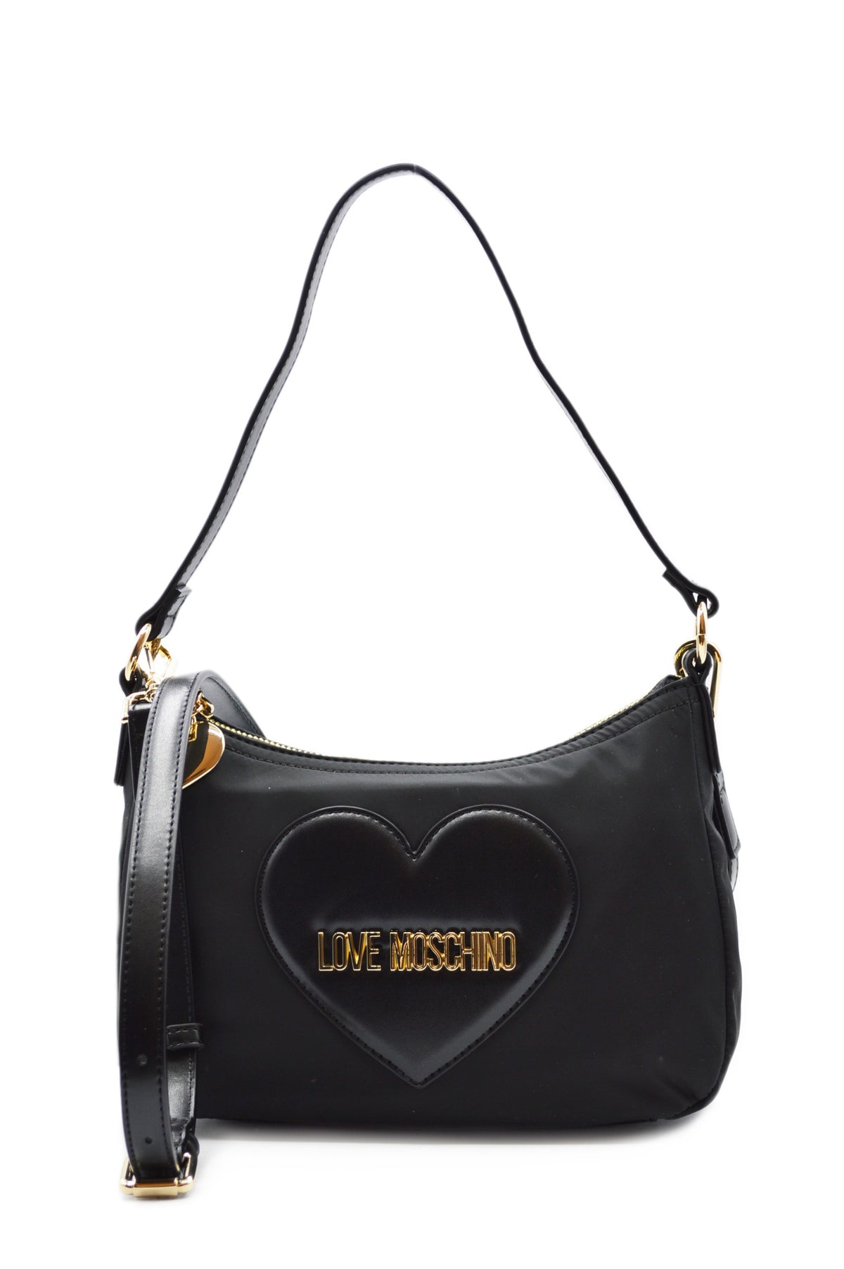 BORSA NYLON + PU NERO