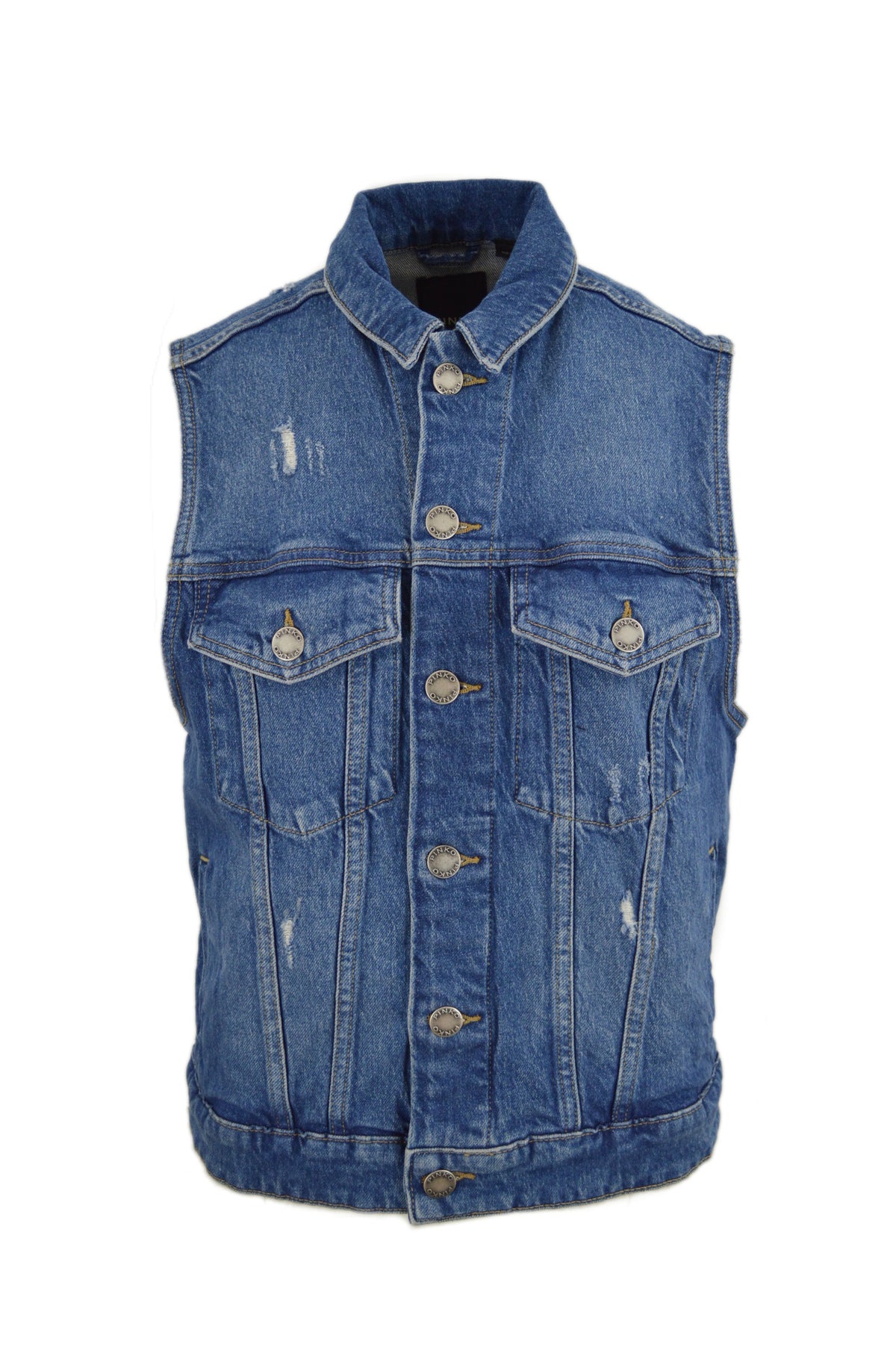 GOLOSA GILET RECYCLED DENIM DARK WASH