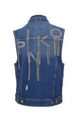 GOLOSA GILET RECYCLED DENIM DARK WASH