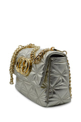 SHINY STEPHY MED.HAND BAG LAMINATED LEATHER
