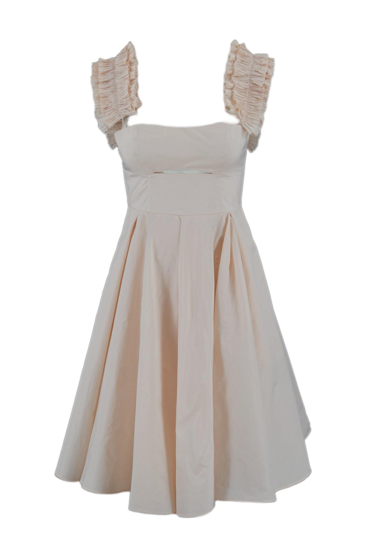 AZUL ABITO TAFFETA CON ROUCHES