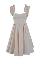 AZUL ABITO TAFFETA CON ROUCHES