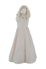 AZUL ABITO TAFFETA CON ROUCHES