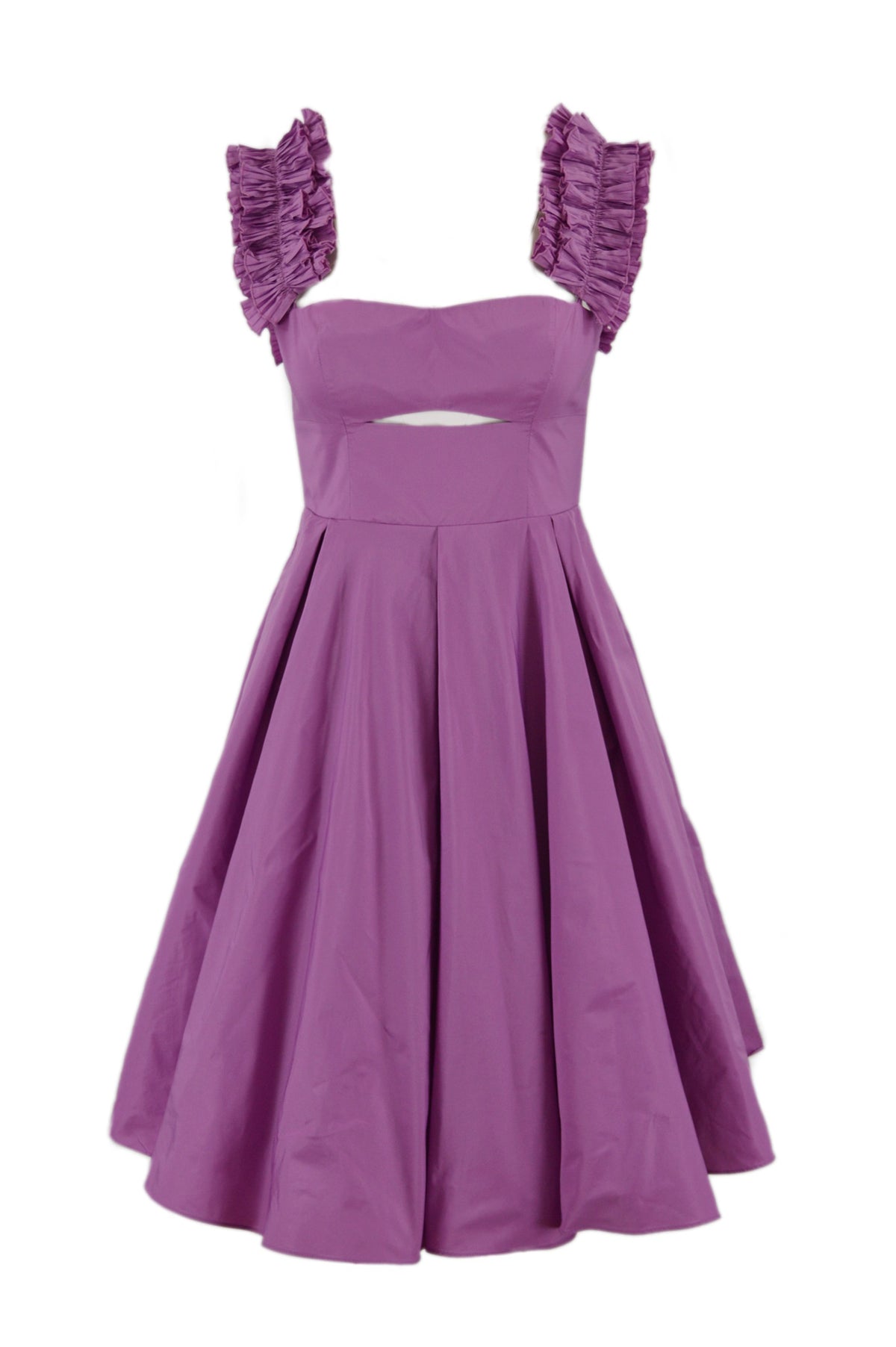 AZUL ABITO TAFFETA CON ROUCHES