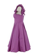 AZUL ABITO TAFFETA CON ROUCHES