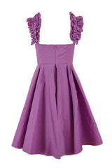 AZUL ABITO TAFFETA CON ROUCHES