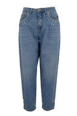 MADDIE MOM DENIM + STRASS E METAL