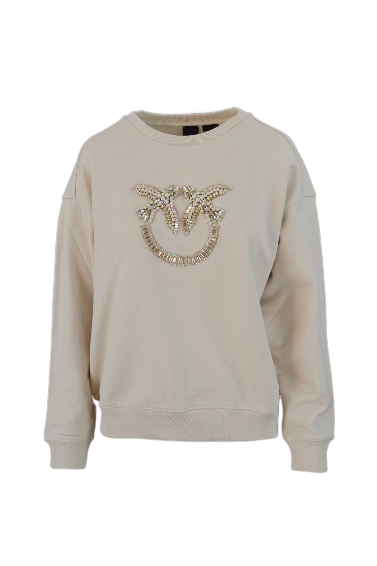 NELLY MAGLIA FELPA LOGO BIRD RICAMATO