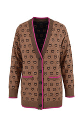 LAMA CARDIGAN TUBICO LOGO BIRDS