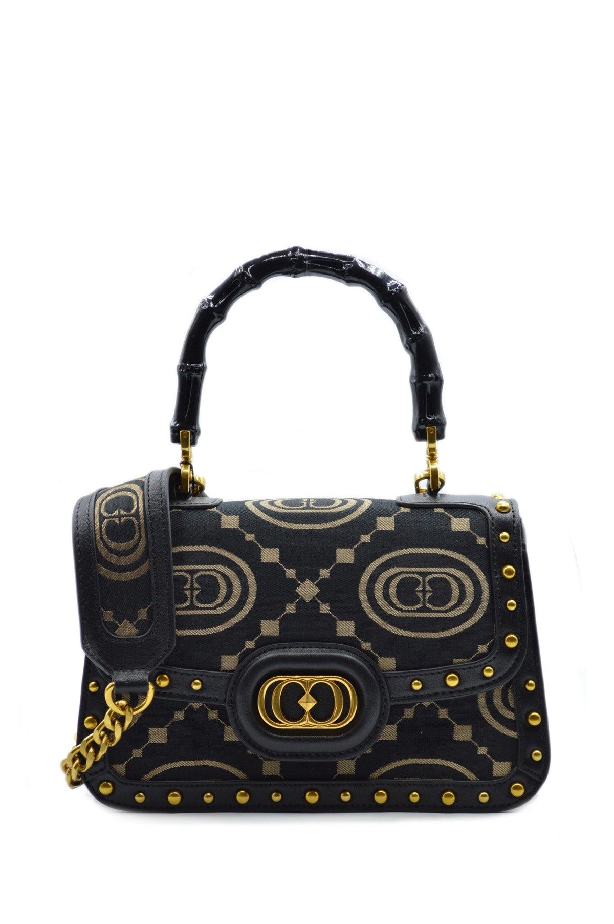 MONOGRAM HAND BAG JACQUARD + LEATHER