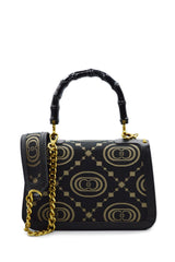 MONOGRAM HAND BAG JACQUARD + LEATHER