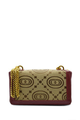 MONOGRAM SHOULDER BAG JACQUARD + LEATHER