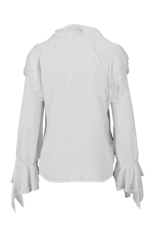 RAGGIO BLUSA CREPE DE CHINE CON CHIFFON